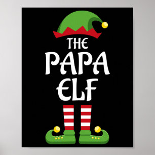 Papa elf family matching group christmas dad  poster