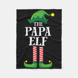 Papa Elf Matching Family Group Christmas Party Fleece Blanket