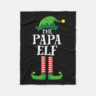 Papa Elf Matching Family Group Christmas Party Pyj Fleece Blanket