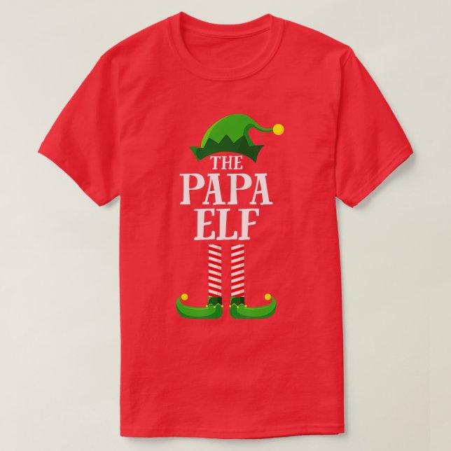 Papa Elf Matching Family Group Christmas Party T-Shirt (Design Front)
