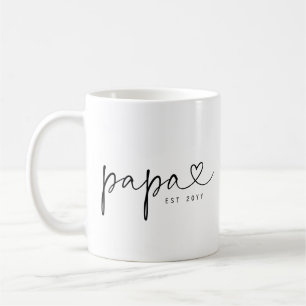 Papa Established   Dad Gift Simple Personalised Coffee Mug
