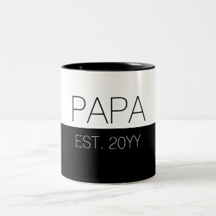 Papa Established Gifts For Dad to be   Papa est Two-Tone Coffee Mug