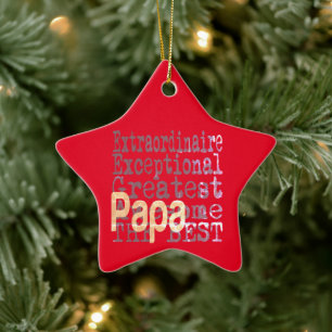 Papa Extraordinaire Ceramic Tree Decoration