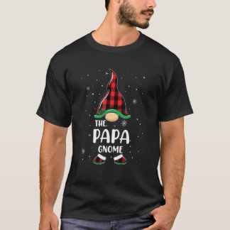 Papa Gnome Buffalo Plaid Matching Family Christmas T-Shirt