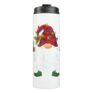 Papa Gnome Buffalo Plaid Matching Family Christmas Thermal Tumbler