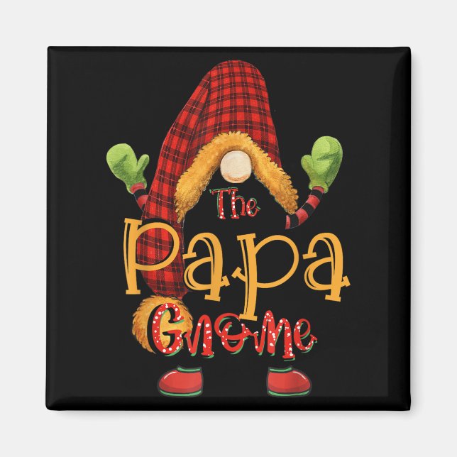 Papa Gnome Christmas Pyjamas Matching Family Group Magnet (Front)