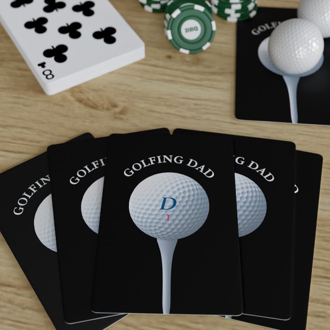 Papá Golfista Teeing Off Monograma Playing Cards (Creator Uploaded)