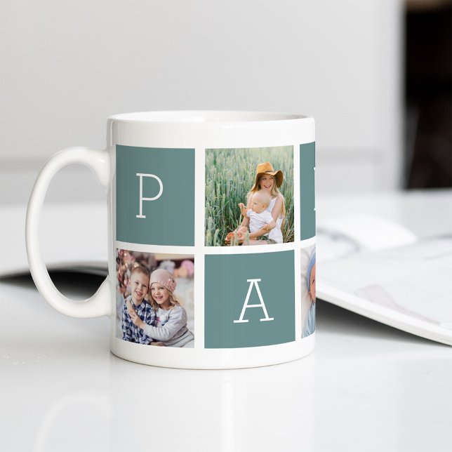 Papa | Grandfather 5 Photo Collage Coffee Mug (Creator Uploaded)