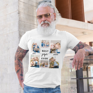 Papa Grandfather Grandchildren Photo Collage T-Shirt