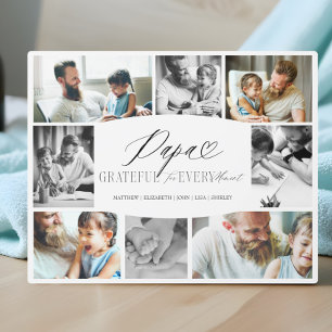 Papa Grateful for Every Moment Photo Collage Plaque