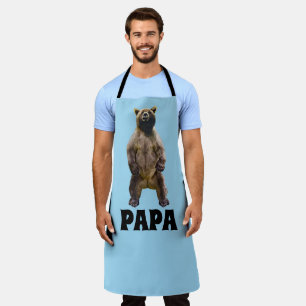 PAPA GRIZZLY BEAR DAD FUNNY GRILLOUT APRON