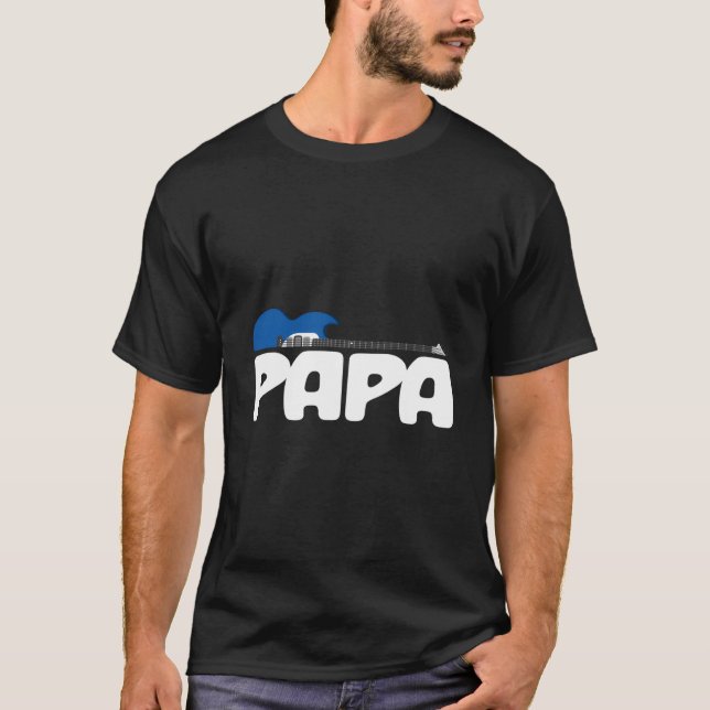 Papa Guitar Guitarist Grandpa Grandfather Musician T-Shirt (Front)