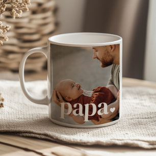 Papa Heart - First Father's Day Photo Coffee Mug