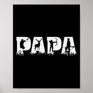 Papa Hunting Hunter Father's Day  Poster