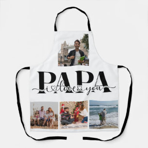 Papa I Love You Custom Photo Collage Apron