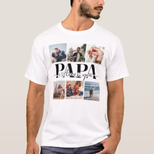 Papa I Love You Custom Photo Collage T-Shirt