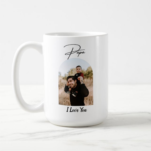 Papa I Love You Photo Coffee Mug (Left)