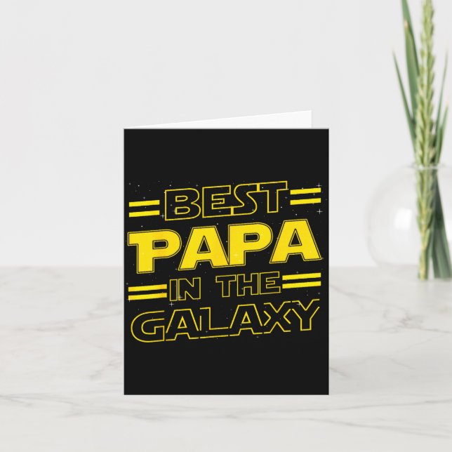 Papa In The Galaxy Funny Fathers Day Gift For Men  Card (Front)
