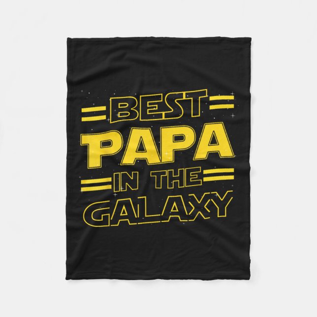 Papa In The Galaxy Funny Fathers Day Gift For Men  Fleece Blanket (Front)