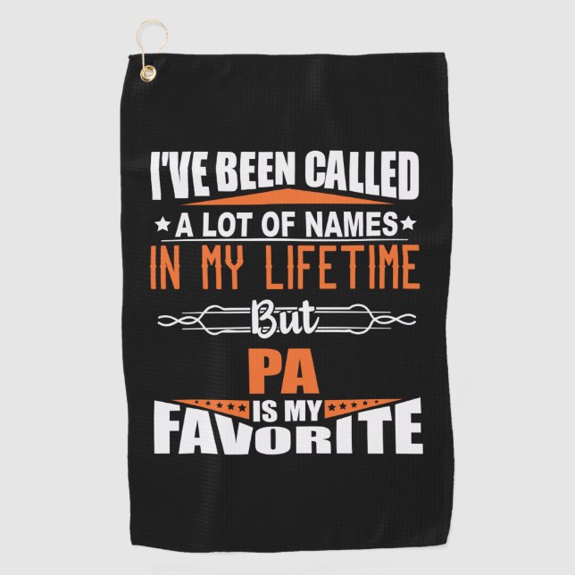 Papa Is My Favourite Name Golf Towel (Front)
