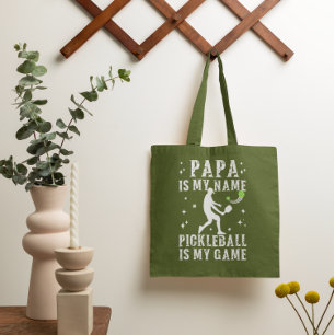 PAPA is my name PICKLEBALL is my game gift for DAD Tote Bag