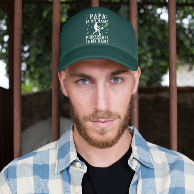 PAPA is my name PICKLEBALL is my game gift for DAD Trucker Hat (Creator Uploaded)