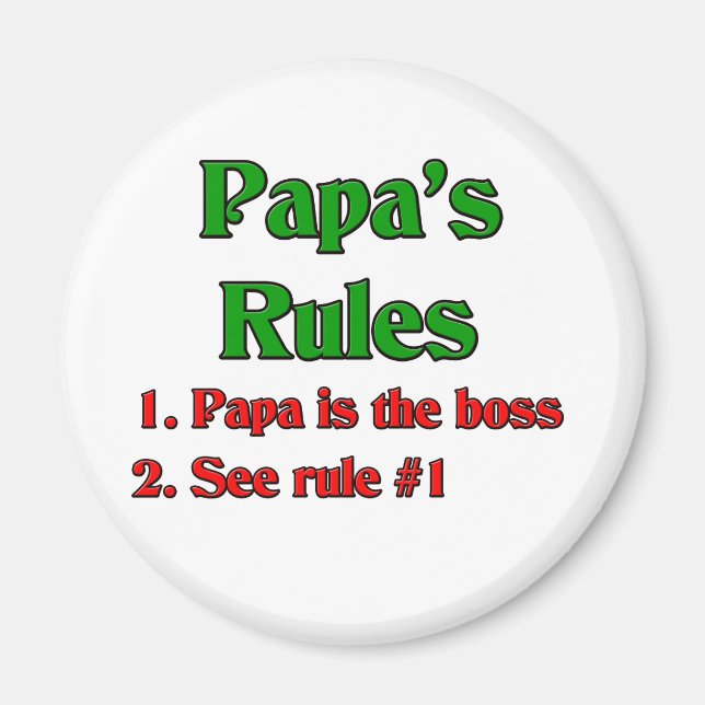 Papa Is The Boss Magnet (Front)