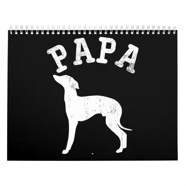 Papa Italian Greyhound Funny Gift Dad Calendar (Cover)