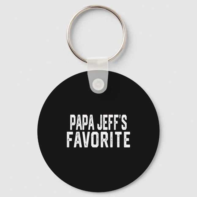 Papa Jeff’s Favorite Fathers Day Grandparent Granh Key Ring (Front)