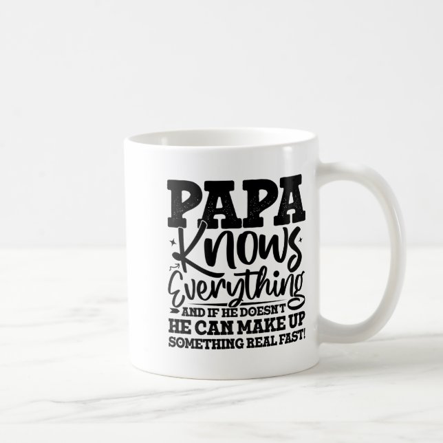 Papa Know Everything Fathers Day Cool Father Funny Coffee Mug (Right)