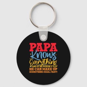 Papa Know Everything Fathers Day Cool Father Funny Key Ring