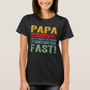 Papa Knows Everything Grandpa Father's Day Vintage T-Shirt