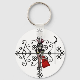 Papa Legba Voodoo Doll Veve Keychain