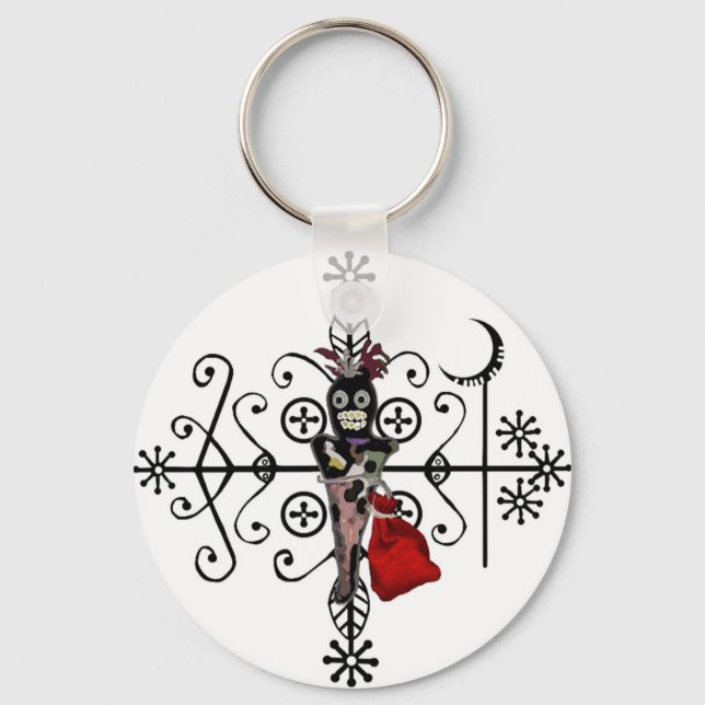 Papa Legba Voodoo Doll Veve Keychain (Front)