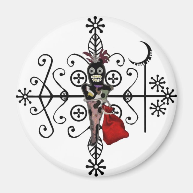 Papa Legba Voodoo Doll Veve Magnet (Front)