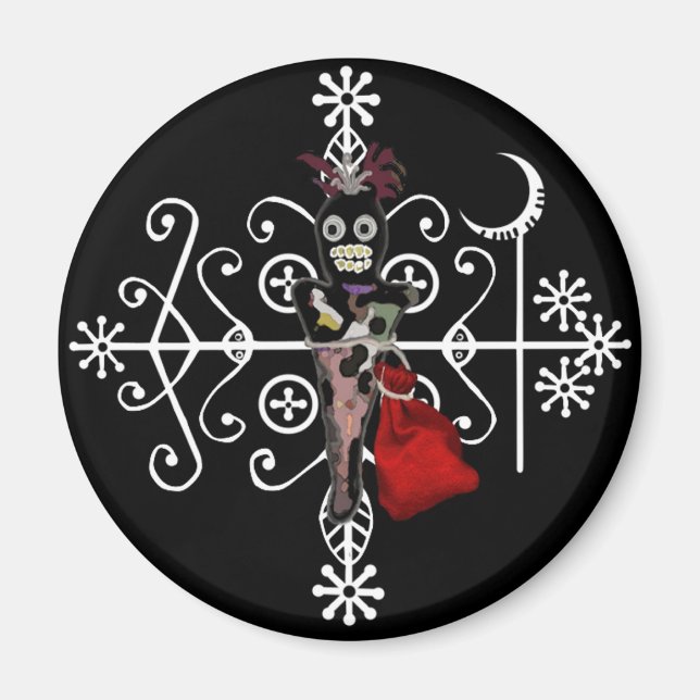 Papa Legba Voodoo Doll Veve Magnet (Front)