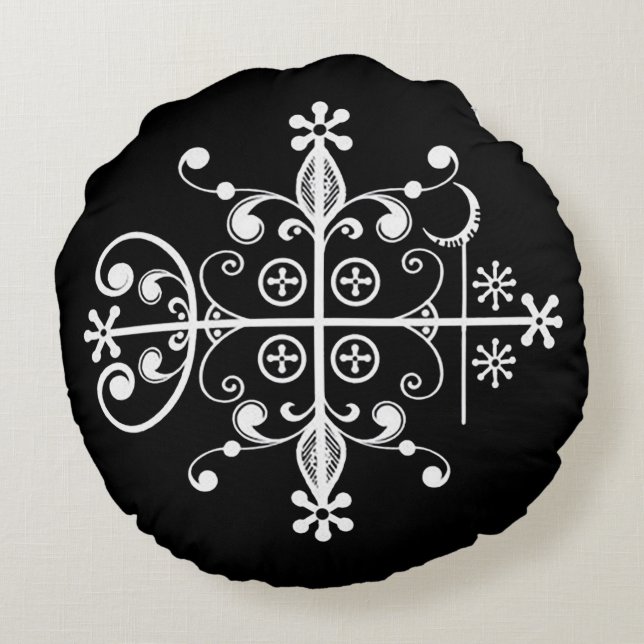 Papa Legba Voodoo Veve Art Pillow (Back)