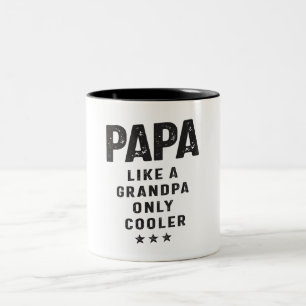 Papa Like a Grandpa Only Cooler - Grandpa Two-Tone Coffee Mug