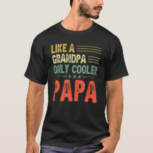 Papa Like A Grandpa Only Cooler Men Vintage Decor  T-Shirt