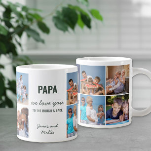Papa Love You to the Rough and Back 8 Photo Large Coffee Mug
