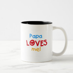 Papa Loves Me T-shirts and Gifts Two-Tone Coffee Mug