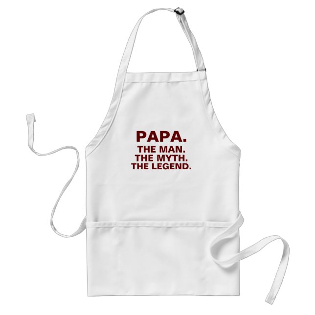 Papa Man Myth Legend Funny Saying White Grilling Standard Apron (Front)
