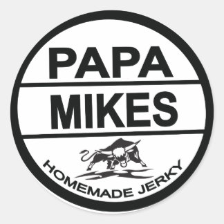 Papa Mike's Homemade Beef Jerky Classic Round Sticker