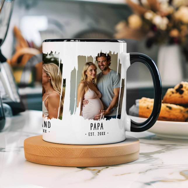 Papa Milestones Photos & Years Custom Text Gift Mug (Creator Uploaded)
