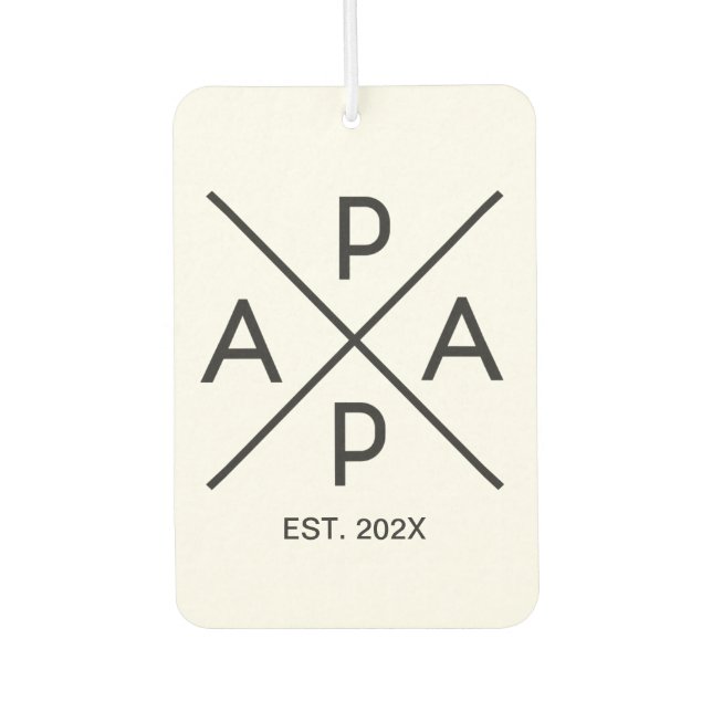 PAPA Monogram Design Car Air Freshener (Front)