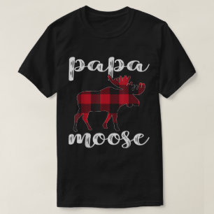 Papa Moose Buffalo Plaid Family Christmas T-Shirt