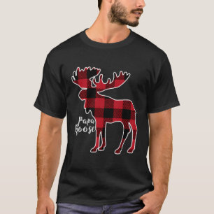 Papa Moose Red Plaid Buffalo Matching Family Pajam T-Shirt