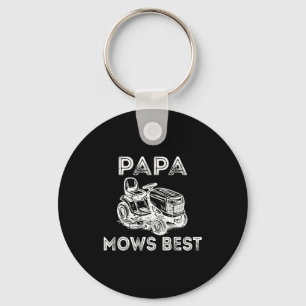 Papa Mows Funny Lawn Mower Father's Day Grandpa Key Ring