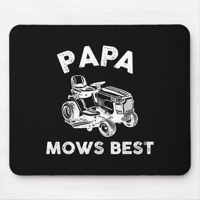Papa Mows Funny Lawn Mower Father's Day Grandpa  Mouse Mat (Front)