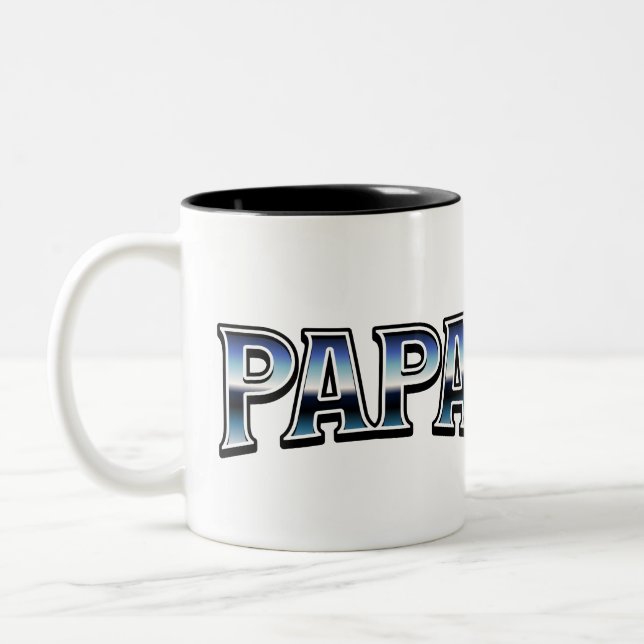Papa Mug, Papa Coffee Cup, Gift for Papa Two-Tone Coffee Mug (Left)